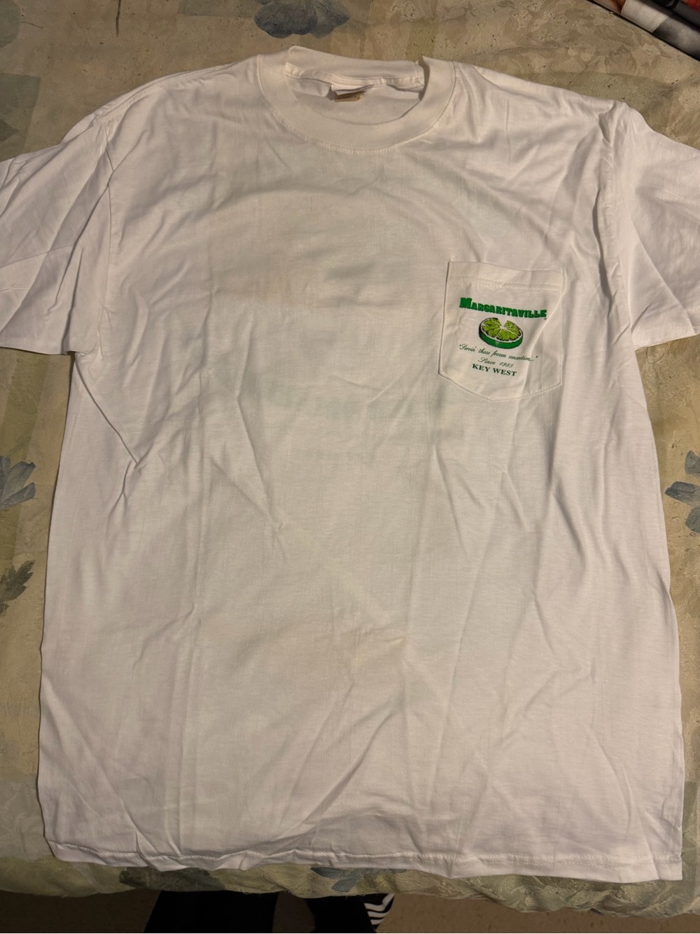 Vintage Jimmy Buffett Margaritaville Key West Pocket T-Shirt Adult L